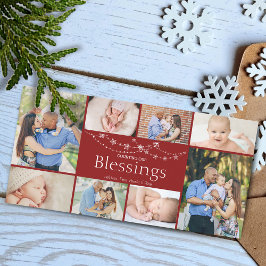 Festive Blessings Photo Collage Feiertagskarte