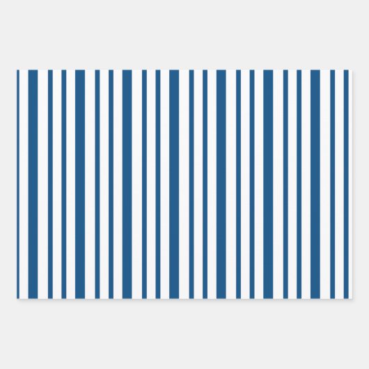 Festive Blue and White Christmas Tree Pattern Geschenkpapier Set (Vorderseite 3)