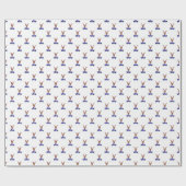 Festive Blue Kasky Weihnachtsmann Geschenkpapier (Flach)