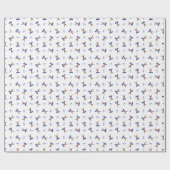 Festive Blue Kasky Weihnachtsmann Geschenkpapier (Flach)