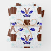 Festive Blue Kasky Weihnachtsmann Geschenkpapier Set (Beispiel)