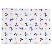 Festive Blue Kasky Weihnachtsmann Große Geschenktüte (Rückseite)