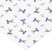 Festive Blue Kasky Weihnachtsmann Kurzer Tischläufer (Ecke)