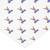 Festive Blue Kasky Weihnachtsmann Kurzer Tischläufer (Ecke)