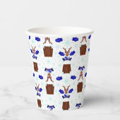 Festive Blue Kasky Weihnachtsmann Pappbecher (Vorderseite)