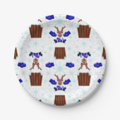 Festive Blue Kasky Weihnachtsmann Pappteller (Vorderseite)