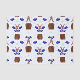 Festive Blue Kasky Weihnachtsmann Seidenpapier