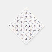 Festive Blue Kasky Weihnachtsmann Serviette (Ecke)