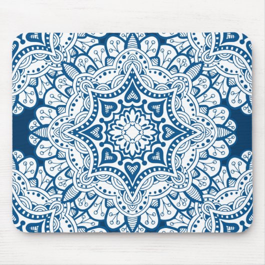 Festive Blue Mandala Mousepad (Vorne)