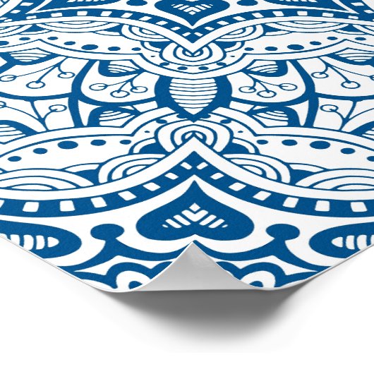 Festive Blue Mandala Poster (Ecke)