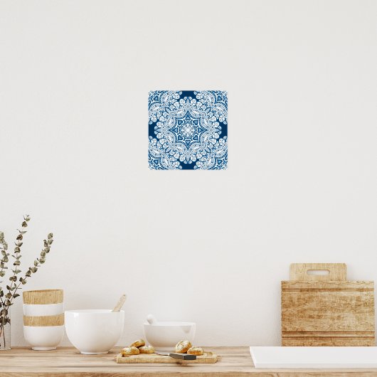 Festive Blue Mandala Poster (Küche)