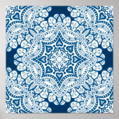 Festive Blue Mandala Poster (Vorne)