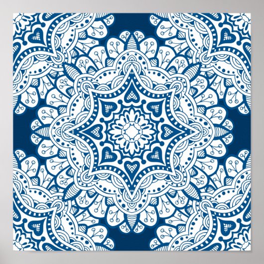 Festive Blue Mandala Poster (Vorne)