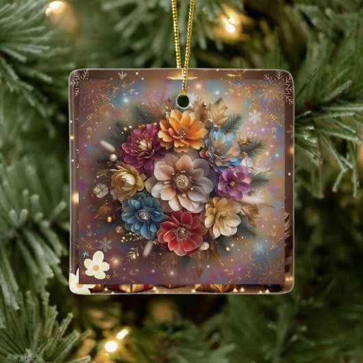 "Festive Blume Power" Keramikornament (Baum)