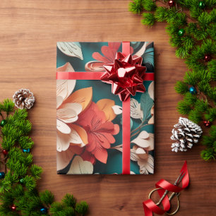 Festive Blumengestalt Geschenkpapier