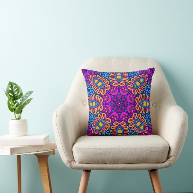 Festive Boho Mandala Pattern Kissen (Stuhl )