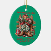 Festive Boots Keramik Ornament (Rechts)