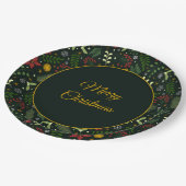 Festive Botanical Merry Christmas Plate  Pappteller (Schrägansicht)