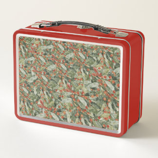 Festive Botanische Weihnachts-Lunchbox Metall Brotdose