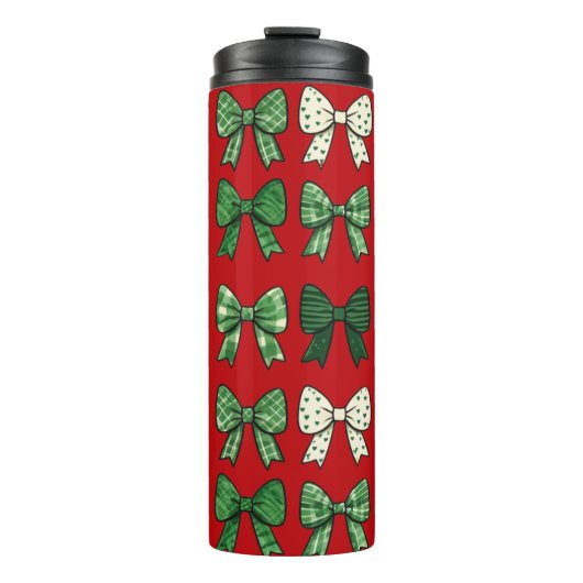 Festive Bows Christmas Tumbler for Gift Lovers Thermosbecher (Vorderseite)