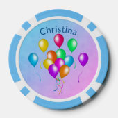Festive Bright Balloons Multiple Colors Streamer Pokerchips (Rückseite)