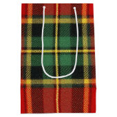 Festive Bright Tartan Mittlere Geschenktüte (Rückseite)
