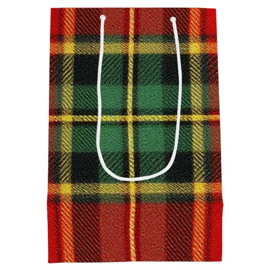 Festive Bright Tartan Mittlere Geschenktüte (Rückseite)