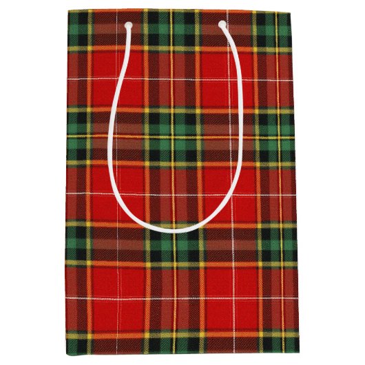 Festive Bright Tartan Mittlere Geschenktüte (Vorderseite)