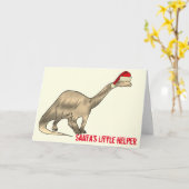 Festive Brontosaurus Santa Funny Dinosaur Slogan Karte (Gelbe Blume)