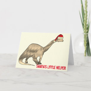 Festive Brontosaurus Santa Funny Dinosaur Slogan Karte