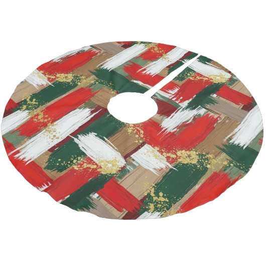 Festive Brush & Speckle Polyester Weihnachtsbaumdecke (Schrägansicht)