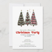Festive buffalo Christmas tree editable invitation Einladung (Vorderseite)