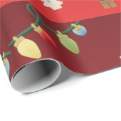 Festive Burgundy Christmas Wrapping Paper Geschenkpapier (Rolleneckpunkt)