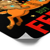 Festive But Feral Funny Christmas Raccoon Riding R Poster (Ecke)