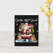 Festive But Feral Santa Raccoon Christmas Pajamas Karte (Gelbe Blume)