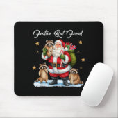 Festive But Feral Santa Raccoon Christmas Pajamas Mousepad (Mit Mouse)