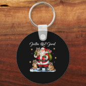 Festive But Feral Santa Raccoon Christmas Pajamas Schlüsselanhänger (Vorderseite)