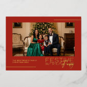 Festive But Still Fancy Photo Foil Christmas Card Folieneinladung (Vorderseite)