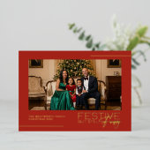 Festive But Still Fancy Photo Foil Christmas Card Folieneinladung (Stehend vorne)