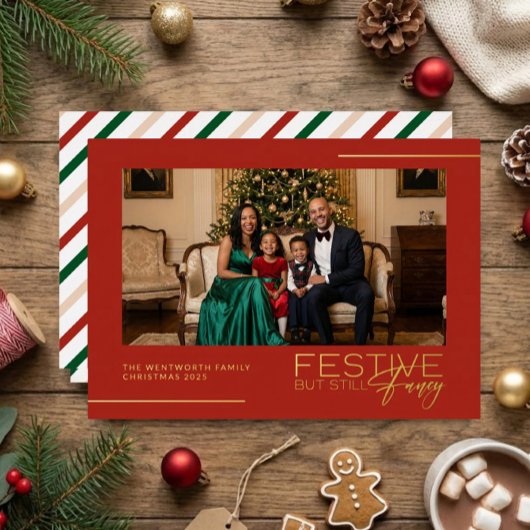 Festive But Still Fancy Photo Foil Christmas Card Folieneinladung