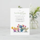 Festive Cactus Brautparty Fiesta Einladung (Stehend Vorderseite)