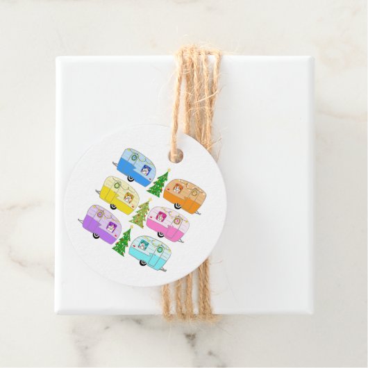 Festive Camper Anhänger Retro RVs Weihnachtsgesche (Beispiel)