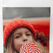 Festive Candy Cane Merry Christmas One Photo Dreifach Gefaltete Urlaubskarte (Innen Erste Seite)