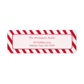 Festive Candy Cane Stripe Christmas Return Address (Vorne)