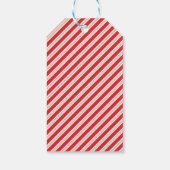 Festive Candy Cane Striped Christmas Red White Geschenkanhänger (Rückseite)