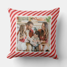 Festive Candy Cane Striped Christmas Red White Kissen