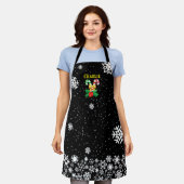 FESTIVE Candy Canes Holly mit Schneeflocken auf SC Schürze (Getragen)