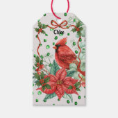 Festive Cardinal Bird Gift Tags Geschenkanhänger (Vorderseite)