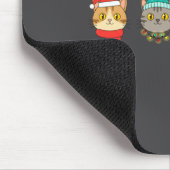 Festive Cat Lineup, Holiday Cat Art Cat Lovers, Ca Mousepad (Ecke)