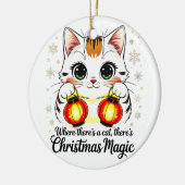 Festive Cat with Lanterns - Cute Lunar New Year Keramik Ornament (Links)